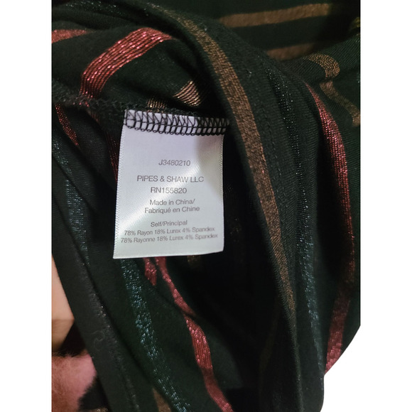 Veronica Beard Jeans Audrey Metallic Stripe Turtleneck Size Large - Picture 6 of 6